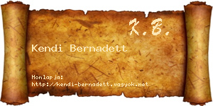 Kendi Bernadett névjegykártya